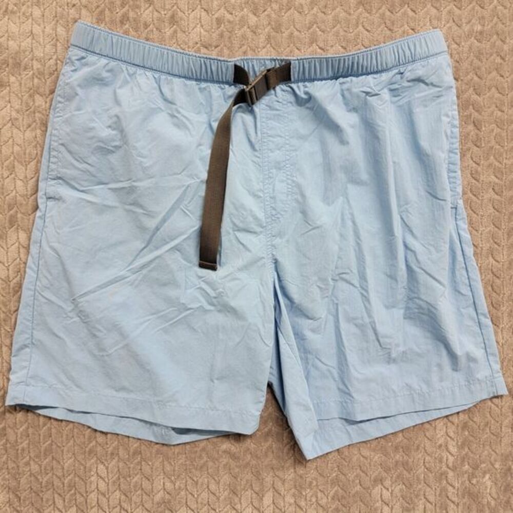 Columbia Shorts Mens XL Flatwater Run Belted Nylon Hiking Outdoor Swim Blue